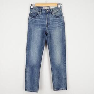 Everlane The 90s Cheeky Hidden Button Fly Jean Vintage Mid Blue Size 24 NWT